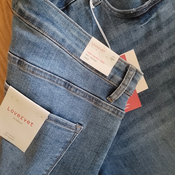 NWT Lovervet 90s Vintage Loose Denim Blue Jeans Raw Hem - Picture 4 of 4